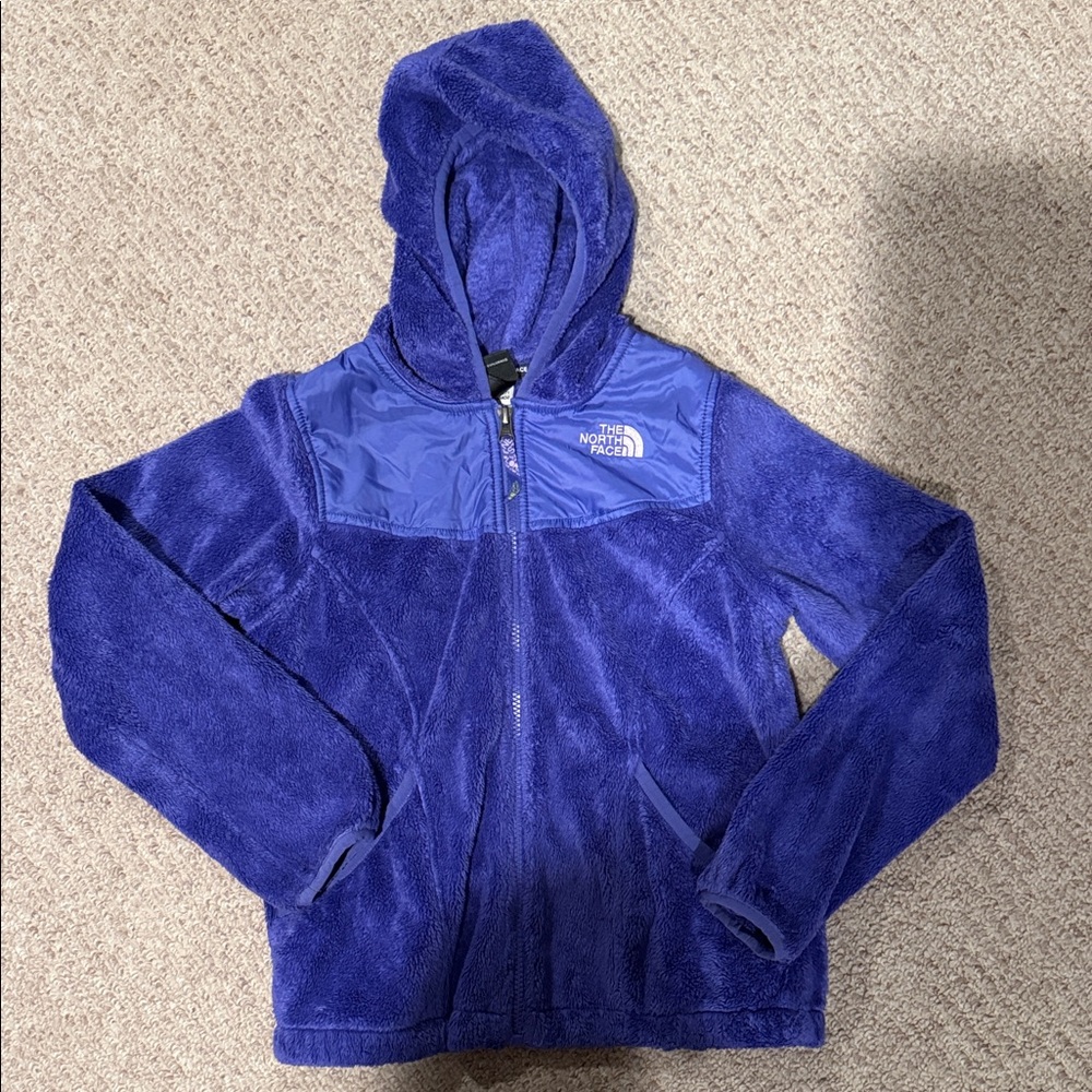 The North Face Vibrant Purple Fuzzy Jacket Girls M 10/12